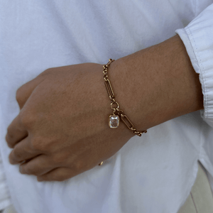 BAGUETTE LUX LINK BRACELET - PULSERAS - Malandra Jewelry - EUWP415-JDB0312201-2