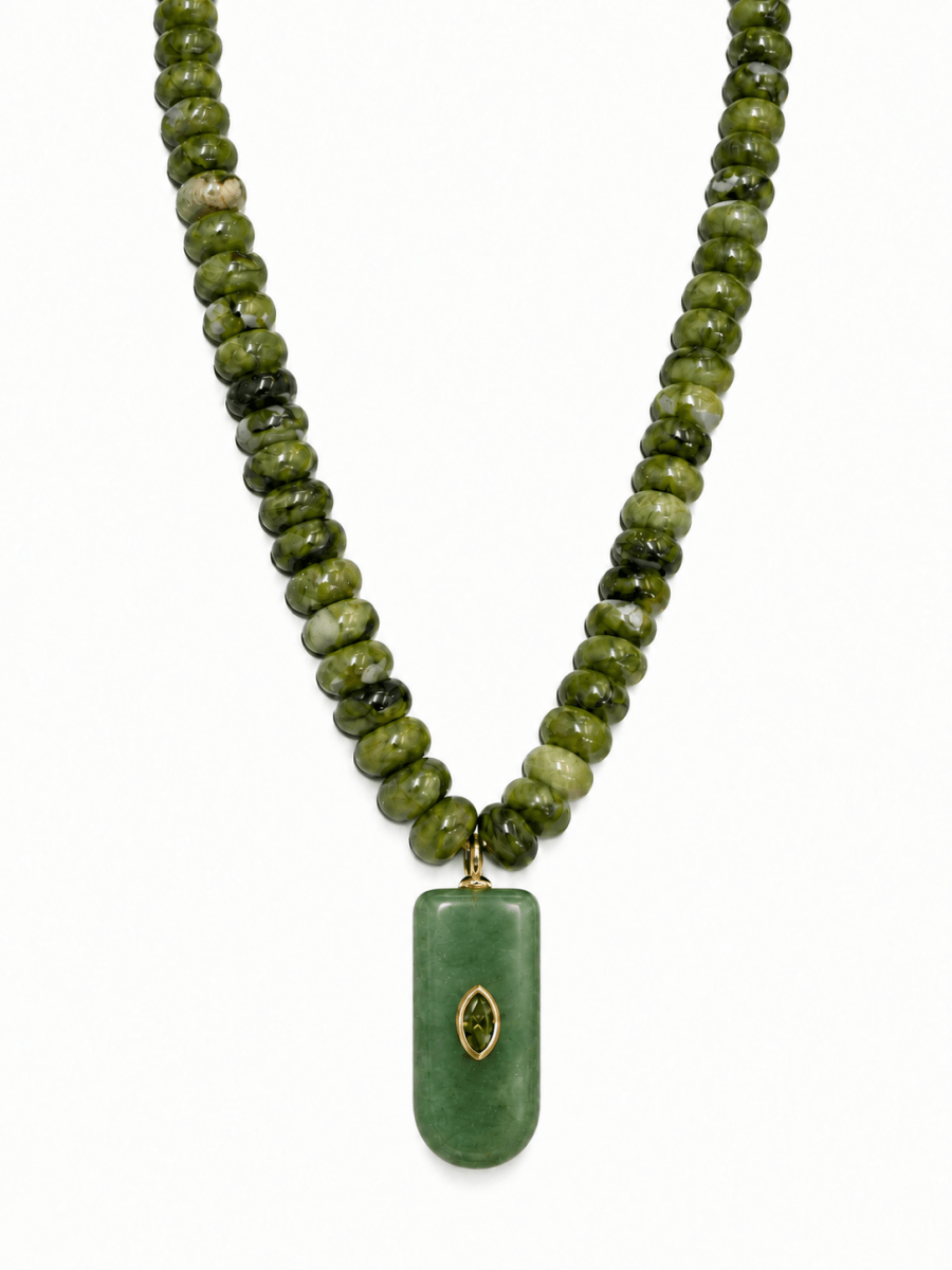 Bamboo Jade Gaia Necklace - COLLARES - Malandra Jewelry - TC2760