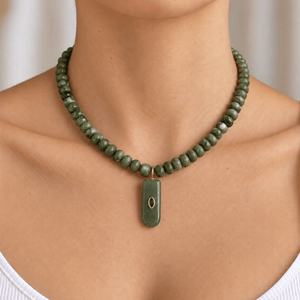 Bamboo Jade Gaia Necklace - COLLARES - Malandra Jewelry - TC2760