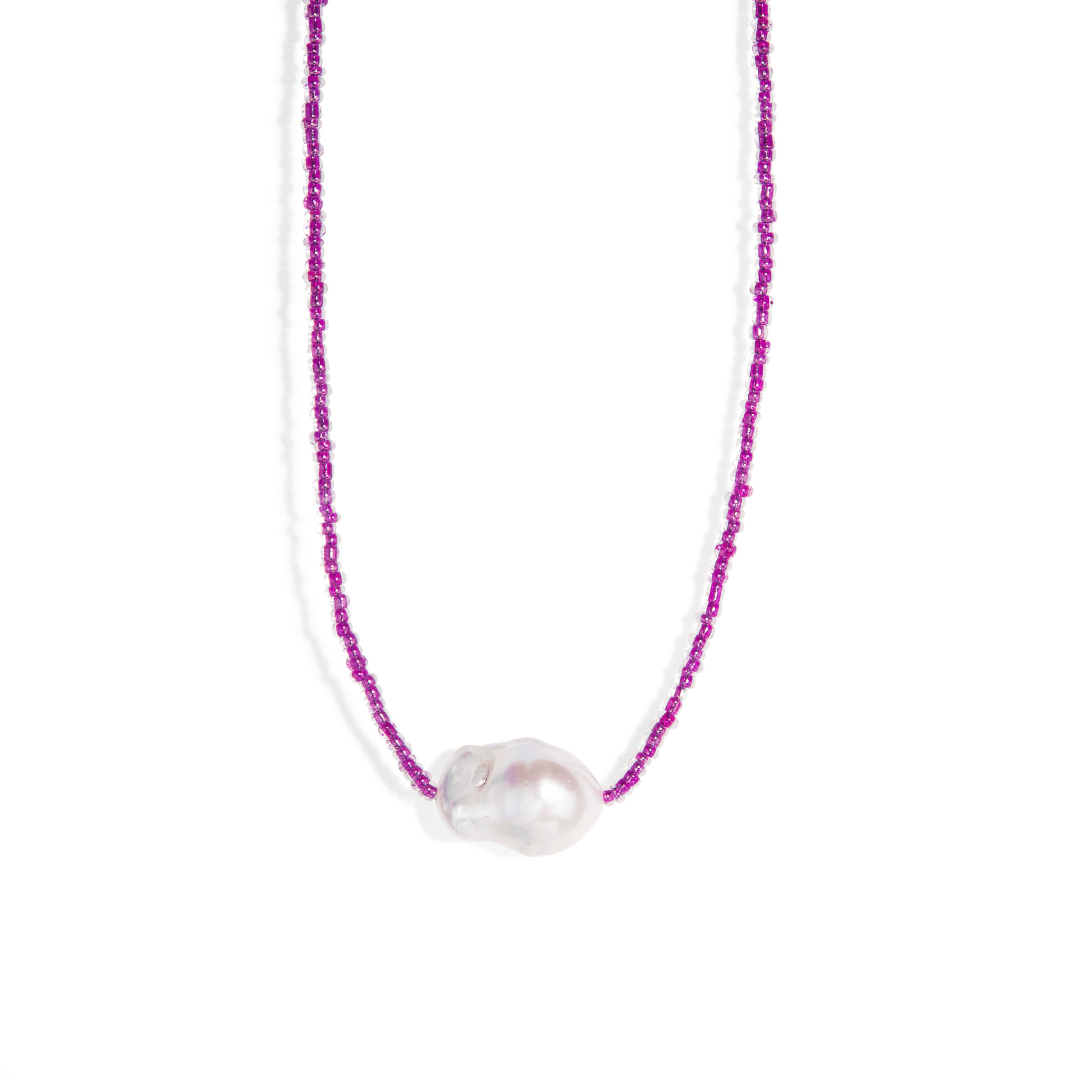 BAROQUE MAGENTA RESORT NECKLACE - COLLARES - Malandra Jewelry - TC1904