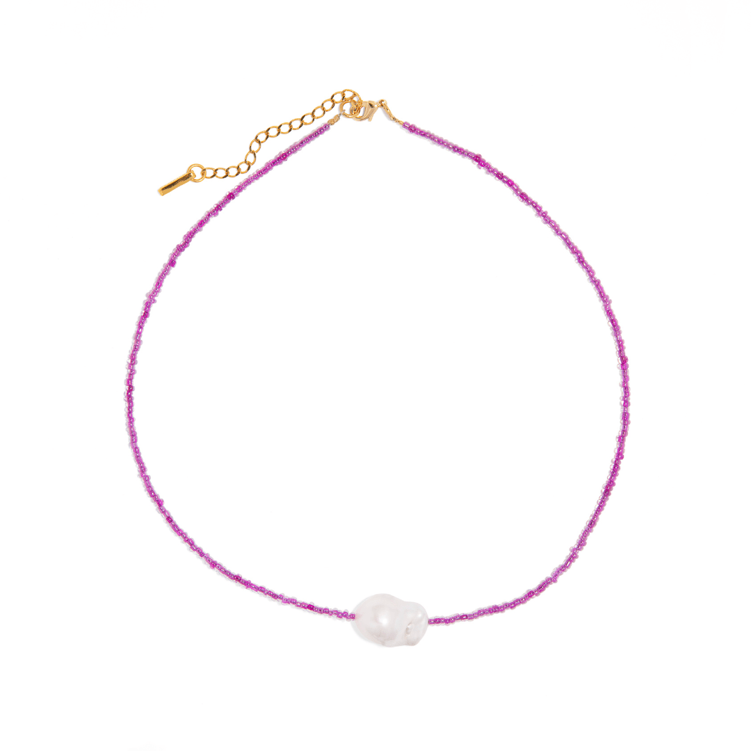 BAROQUE MAGENTA RESORT NECKLACE - COLLARES - Malandra Jewelry - TC1904