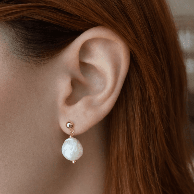 BAROQUE PEARL DROP EARRINGS - ARETES - Malandra Jewelry - TA1365