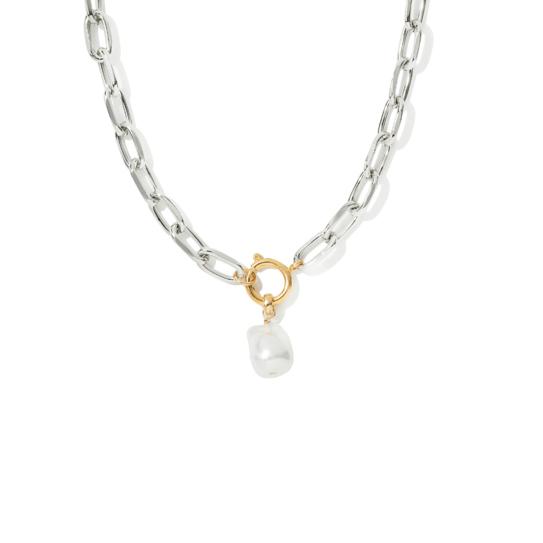 BAROQUE PEARL LINK NECKLACE - COLLARES - Malandra Jewelry - TC2220