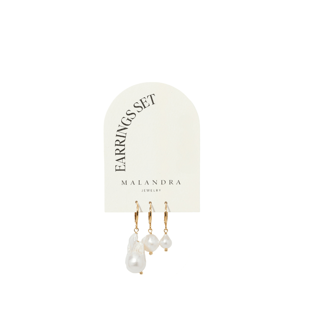 BAROQUE PEARL MIX EARRING SET - ARETES - Malandra Jewelry - TA2228