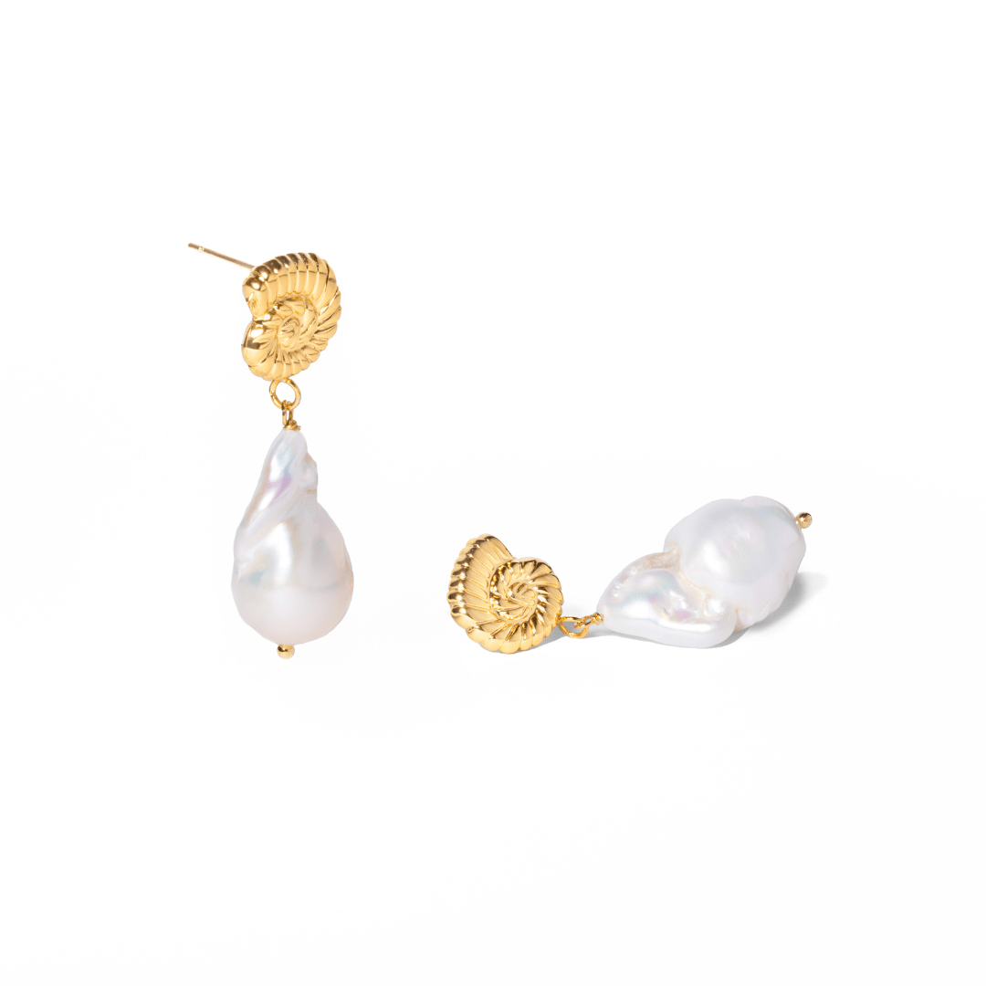 BAROQUE SHELL EARRINGS - ARETES - Malandra Jewelry - TA2030