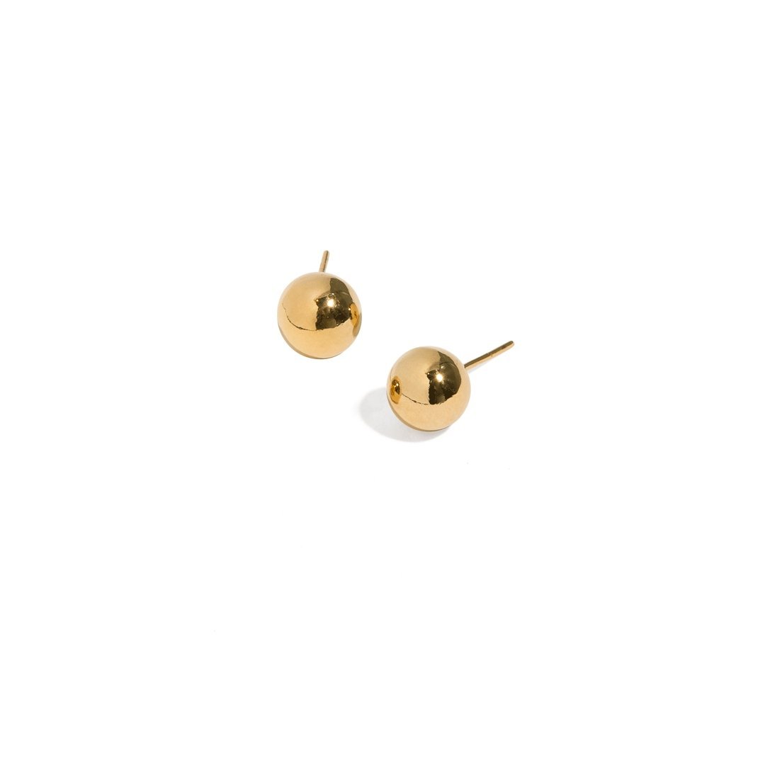 BASIC ROUND GOLDEN STUDS SMALL - ARETES - Malandra Jewelry - VCA197 - 3140