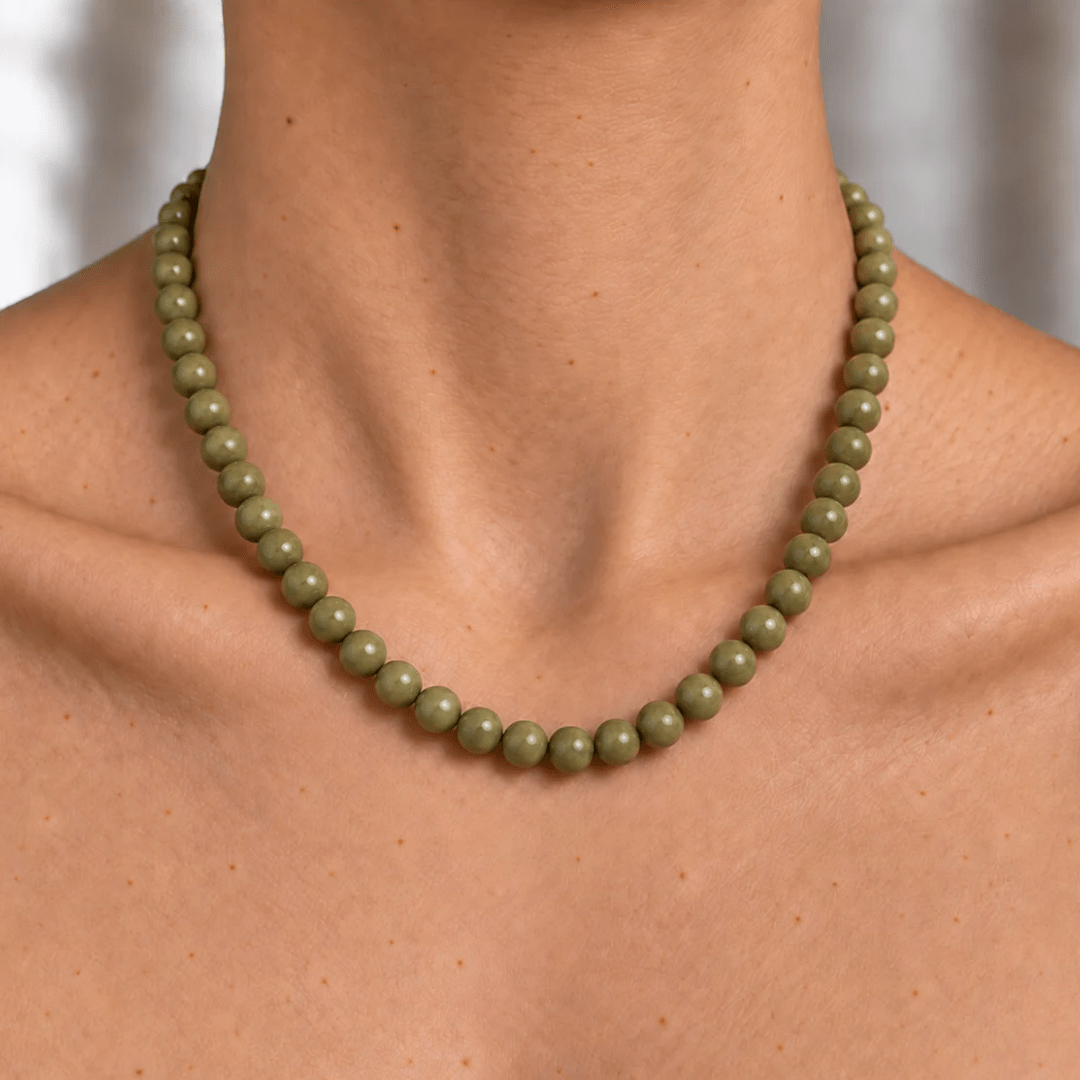 Basil Jade Terra Necklace - COLLARES - Malandra Jewelry - TC2753