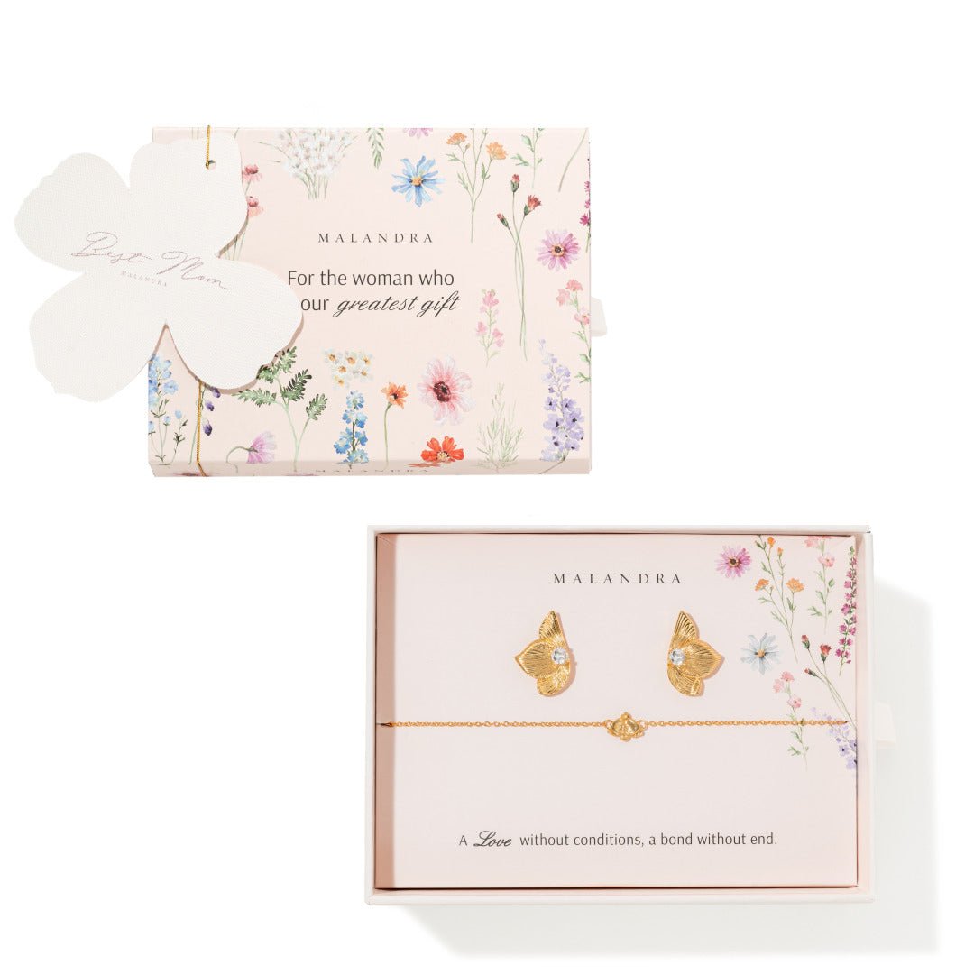 BELOVED MOM ORCHID GIFT SET - SETS DE REGALO - Malandra Jewelry - SET212-EYHA189/EYHP191