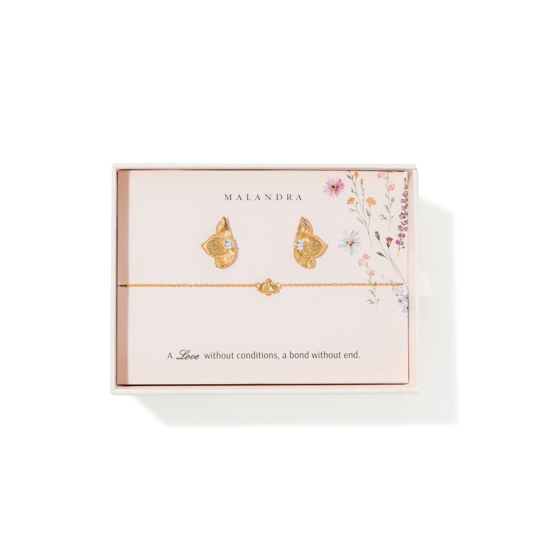 BELOVED MOM ORCHID GIFT SET - SETS DE REGALO - Malandra Jewelry - SET212-EYHA189/EYHP191