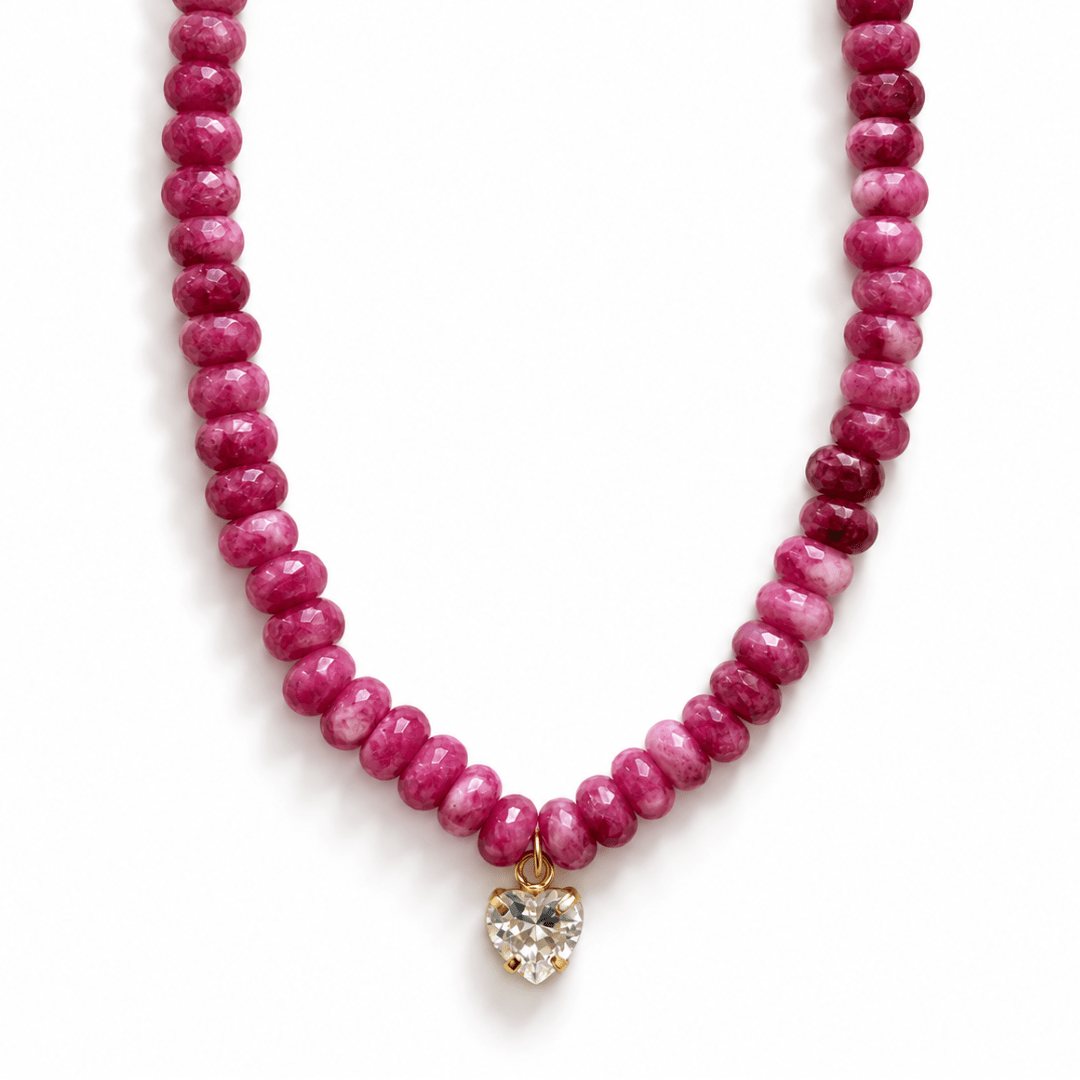 Berry Heart Jasper Gaia Necklace - COLLARES - Malandra Jewelry - TC2677
