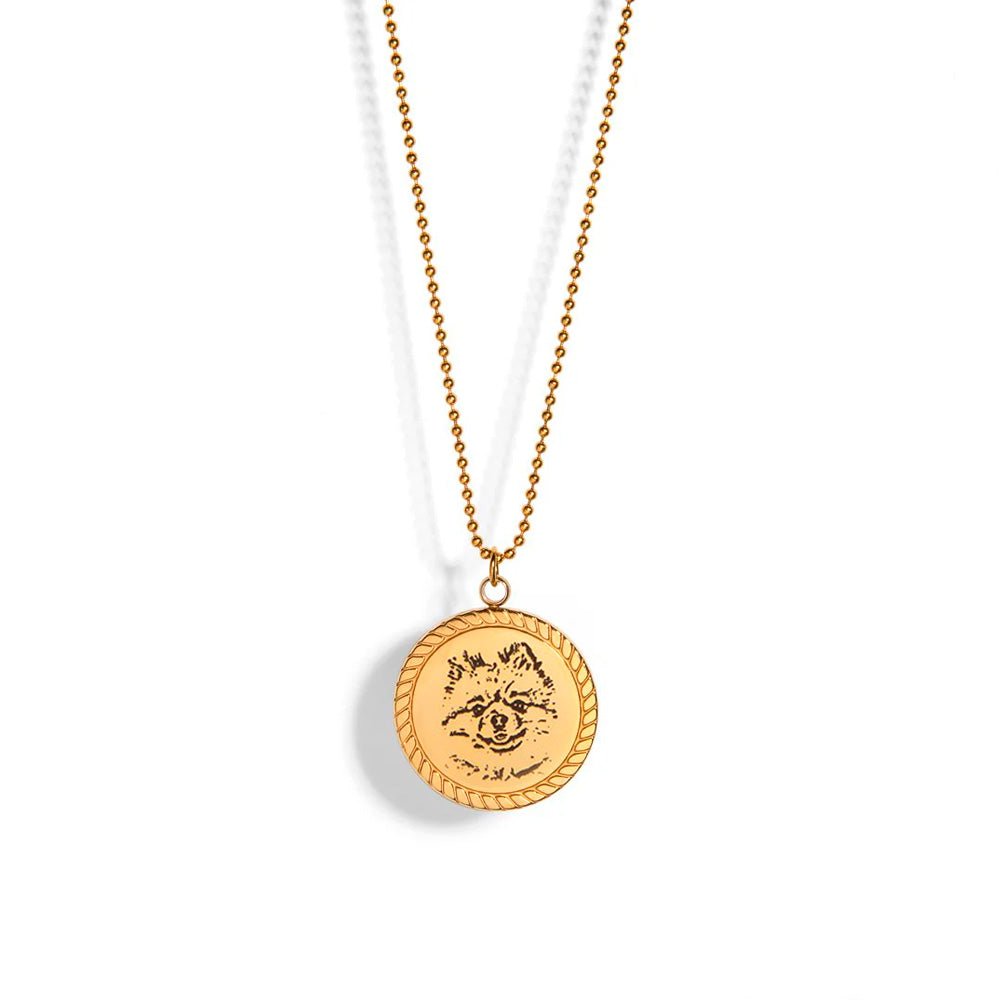 BIG MEDAL CUSTOM NECKLACE - COLLARES GRABADOS - Malandra Jewelry - ESYC4