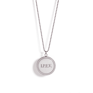 BIG MEDAL SILVER CUSTOM NECKLACE - COLLARES GRABADOS - Malandra Jewelry - ESYC4.P