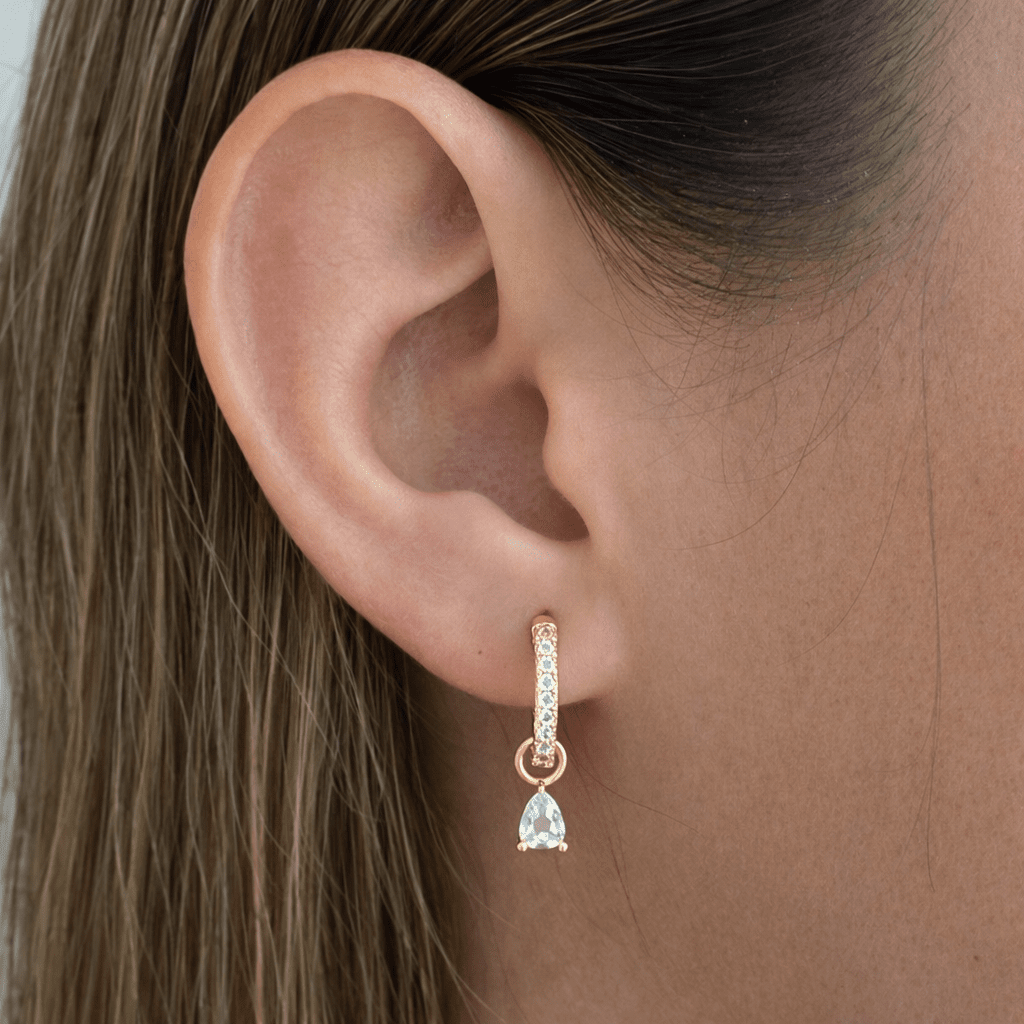 BIRTHSTONES APRIL EARRINGS - ARETES - Malandra Jewelry - TA1774