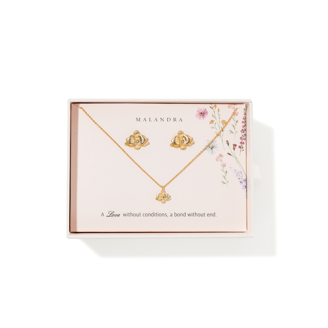 BLOOM ORCHID GIFT SET - SETS DE REGALO - Malandra Jewelry - SET201-ICC529/ICA528