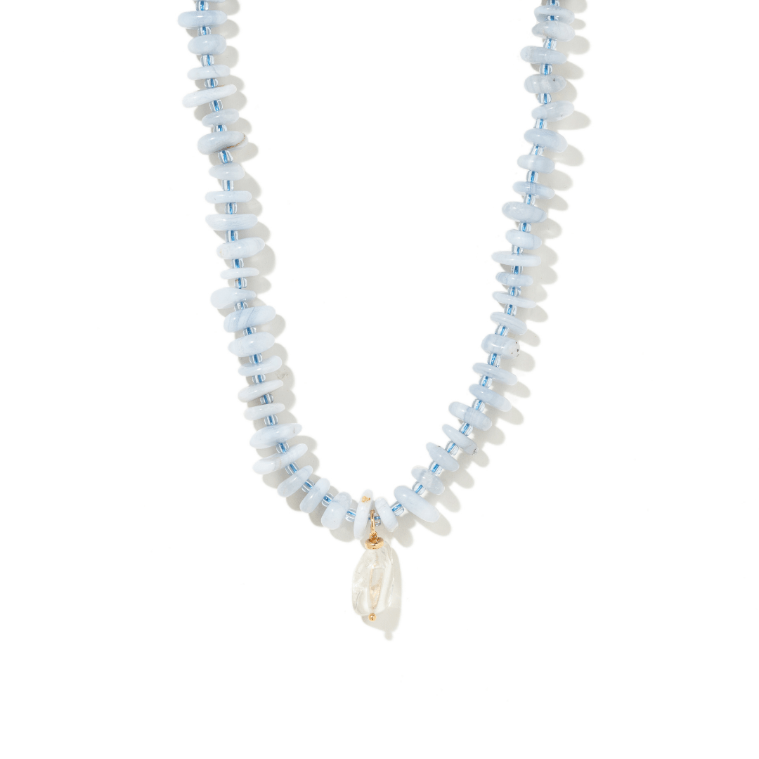 BLUE CHALCEDONY TERRA NECKLACE - COLLARES - Malandra Jewelry - TC2104