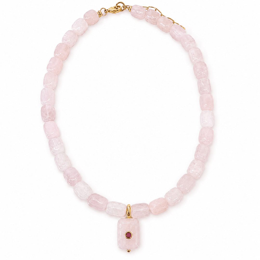 Blush Agate Gaia Necklace - COLLARES - Malandra Jewelry - TC2605