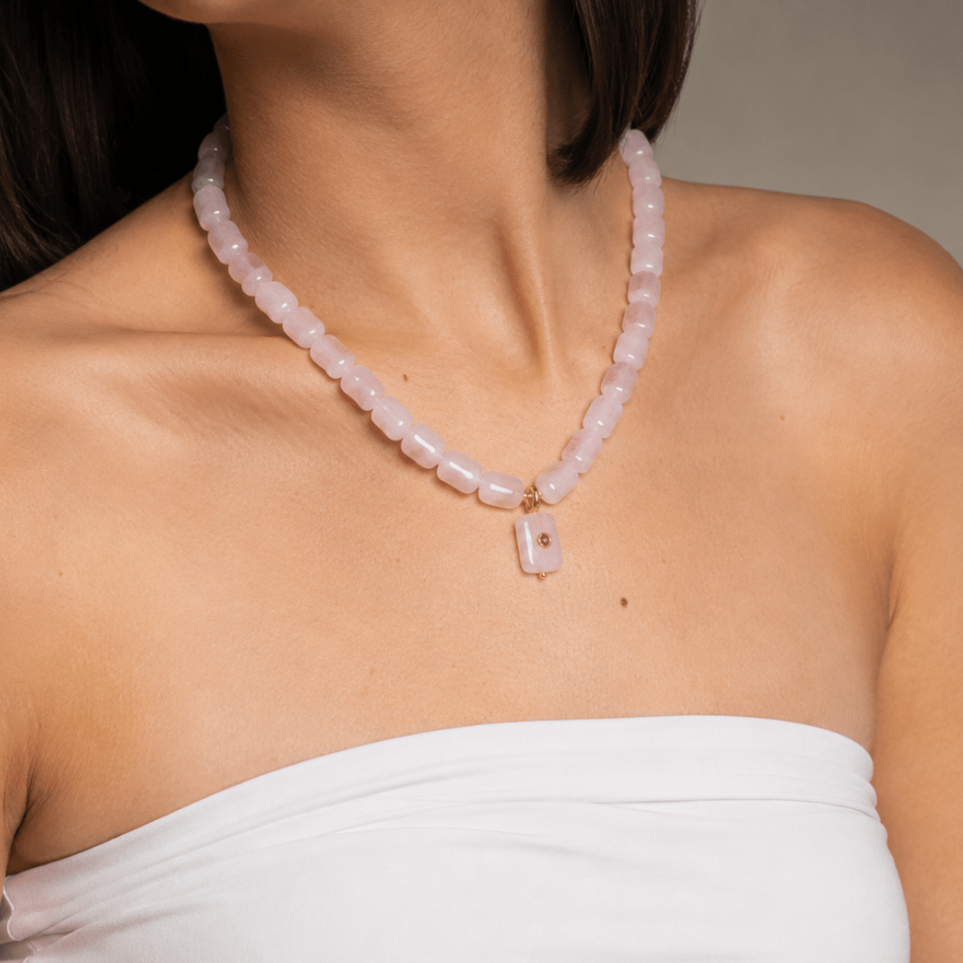 Blush Agate Gaia Necklace - COLLARES - Malandra Jewelry - TC2605