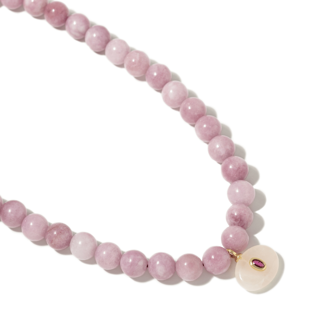 BLUSH CHALCEDONY GAIA NECKLACE - COLLARES - Malandra Jewelry - TC2520