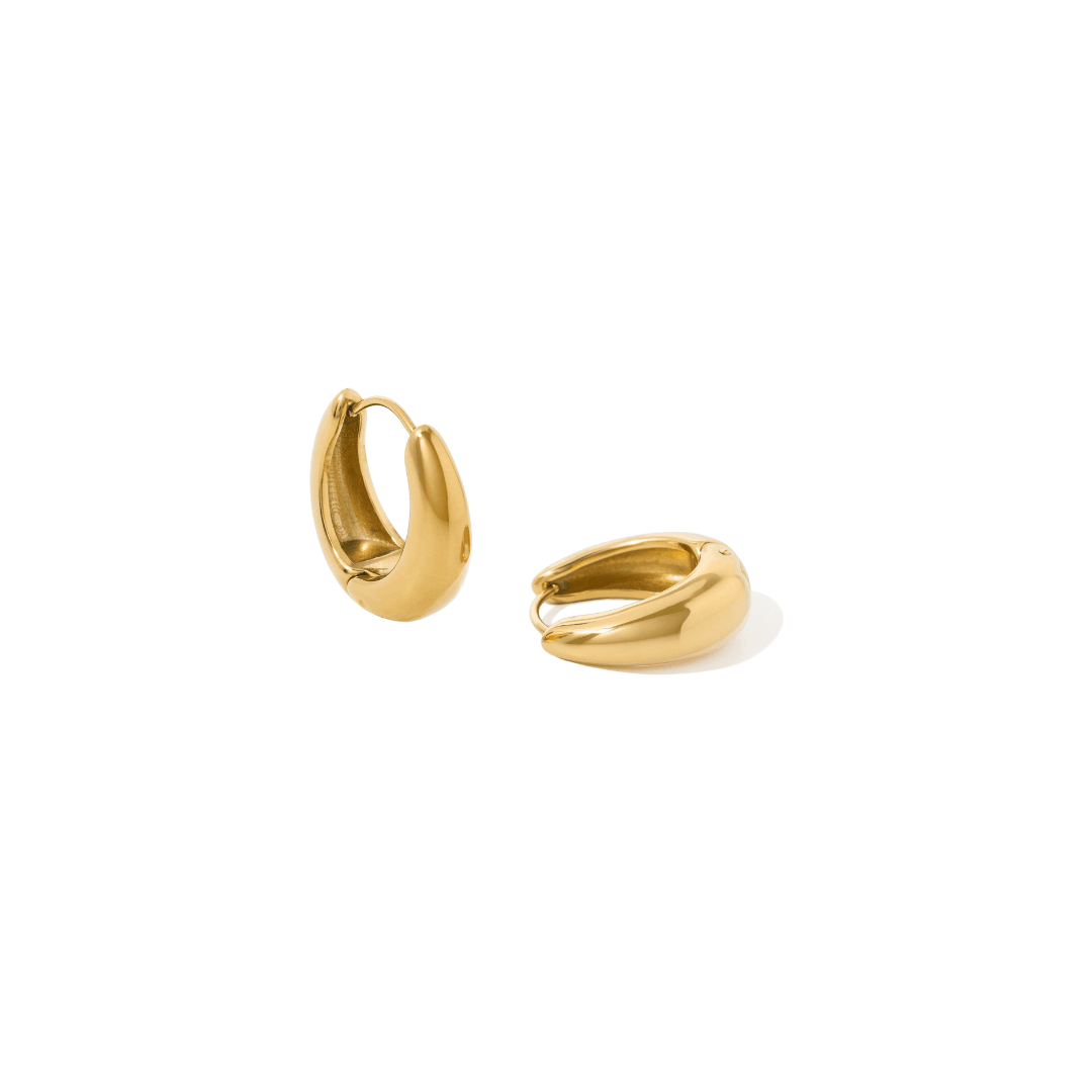 BOLD GOLD HOOP EARRINGS - ARETES - Malandra Jewelry - EUWA344-DZJDE0305014-22