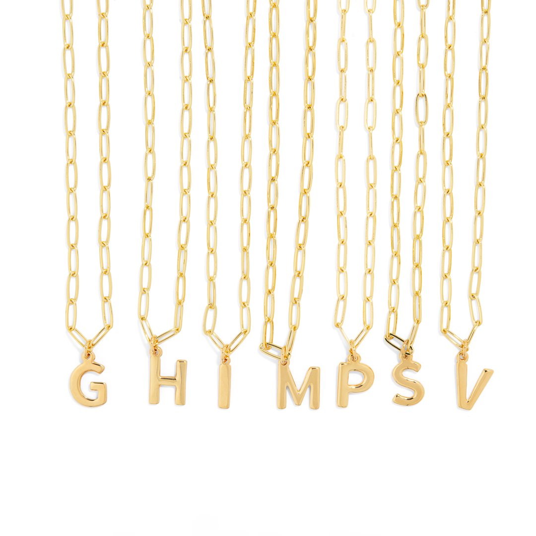 BOLD LETTER LINK NECKLACE - COLLARES - Malandra Jewelry - TC1633.A