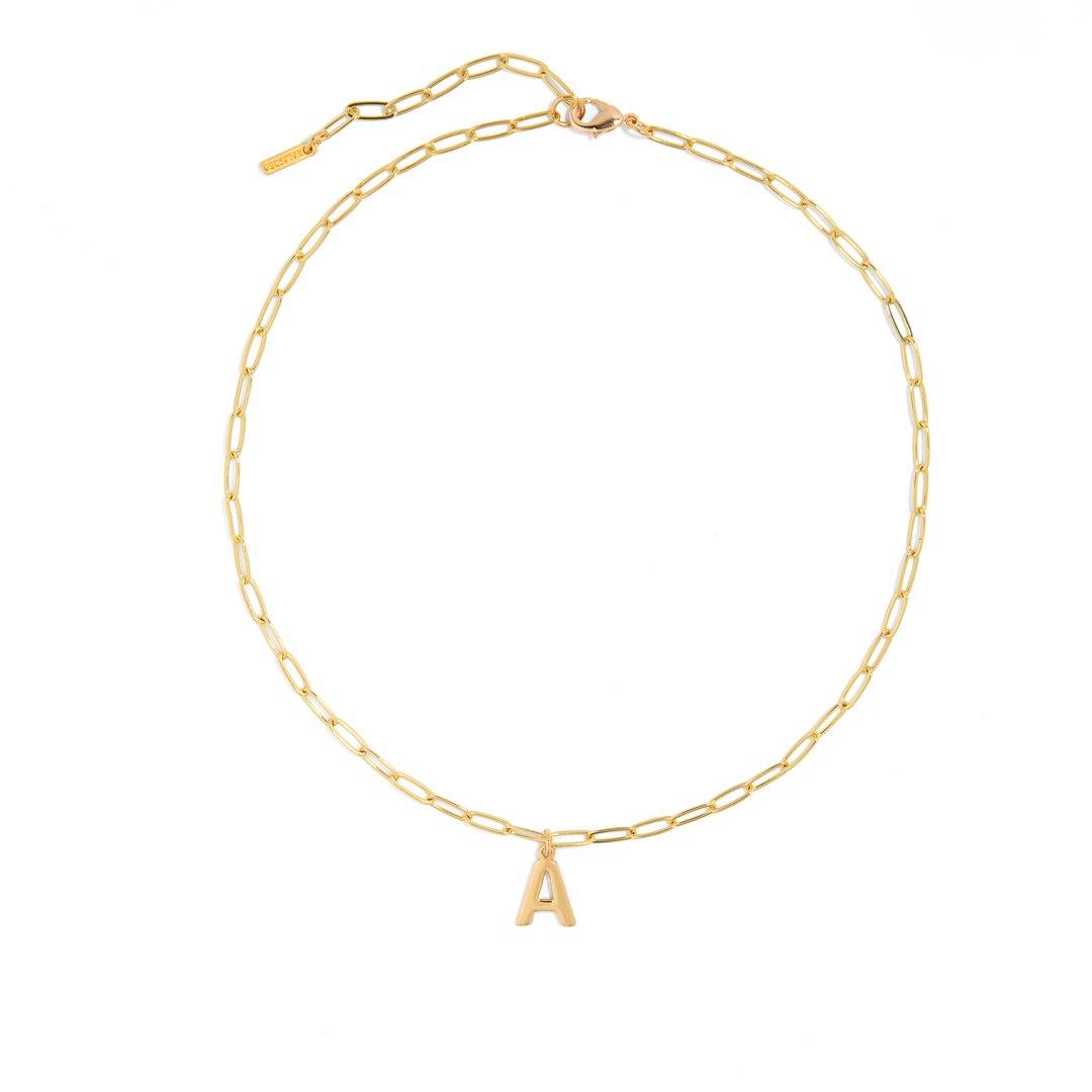 BOLD LETTER LINK NECKLACE - COLLARES - Malandra Jewelry - TC1633.A