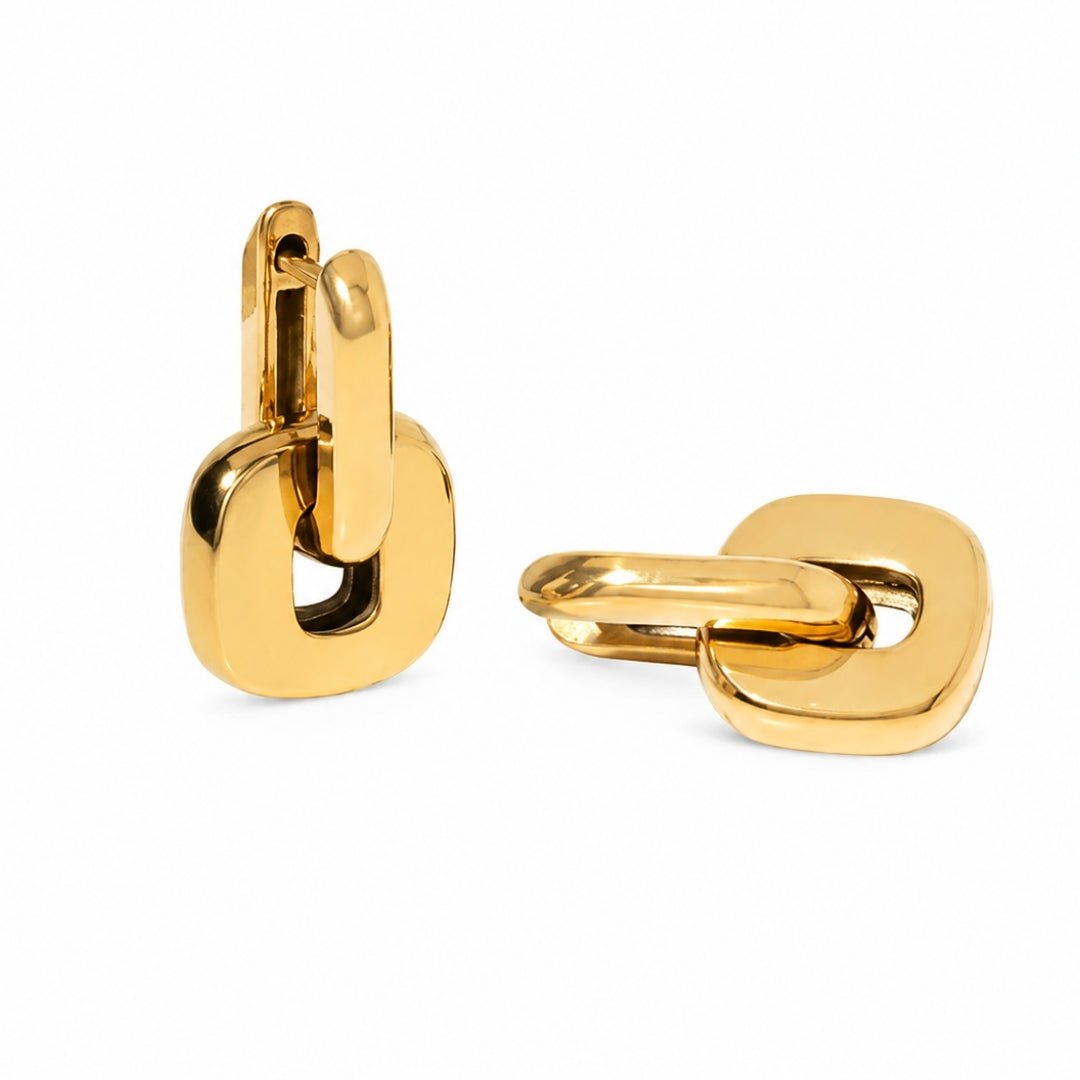 BOLD LINK EARRINGS - ARETES - Malandra Jewelry - EUWA299-JDE0303016