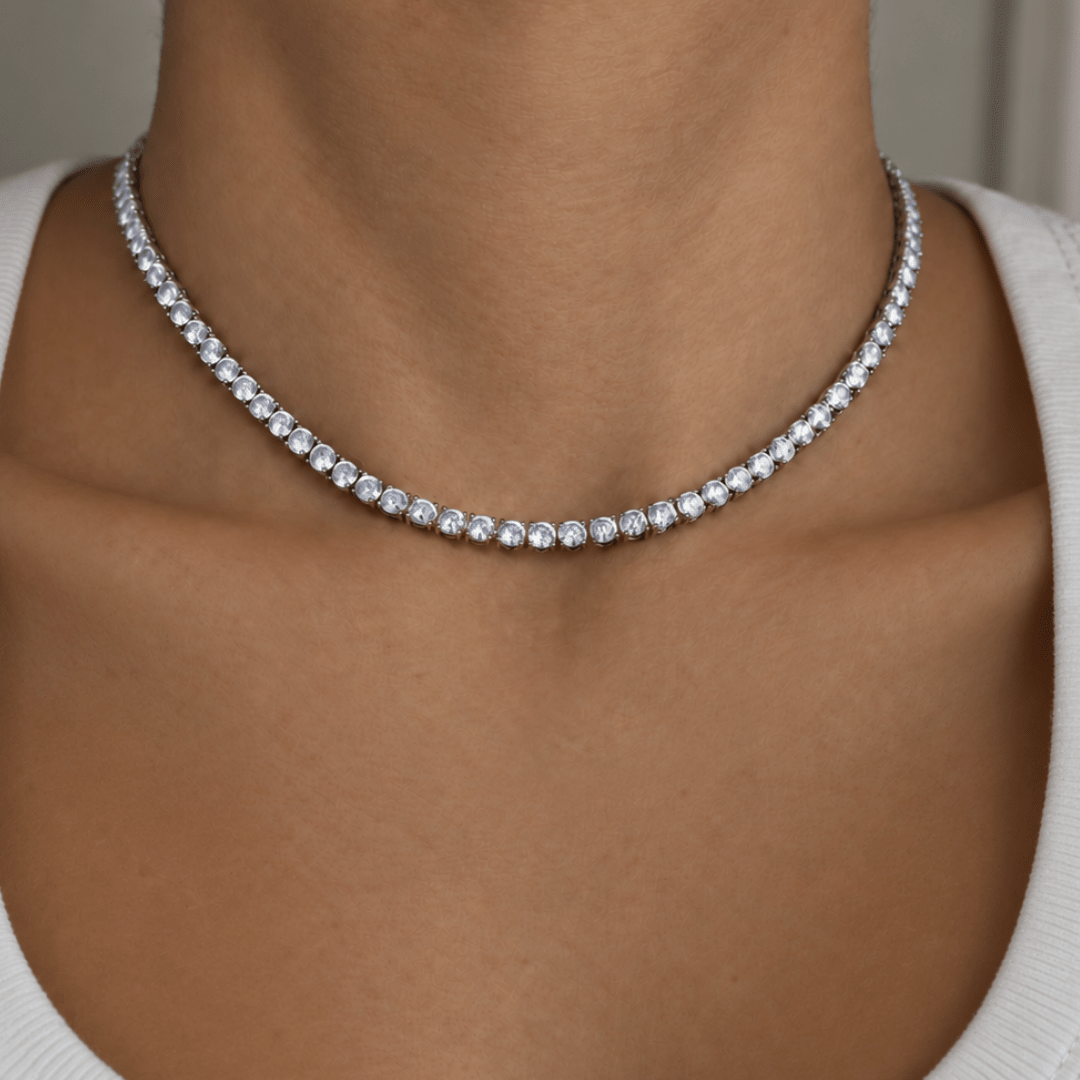 Bold Moissanite Tennis Necklace - COLLARES - Malandra Jewelry - LSC31.P-HKG0020