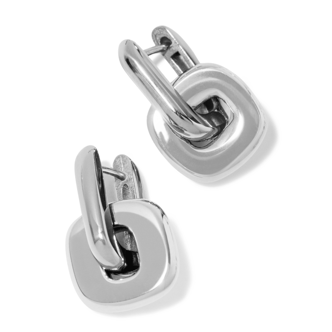 BOLD SILVER LINK EARRINGS - ARETES - Malandra Jewelry - EUWA299.P-JDE0303016-S