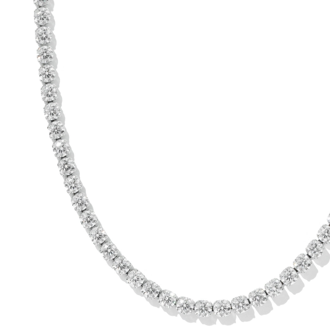 BOLD SILVER TENNIS NECKLACE - COLLARES - Malandra Jewelry - EYHC183.P