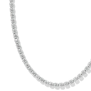 BOLD SILVER TENNIS NECKLACE - COLLARES - Malandra Jewelry - EYHC183.P