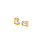 BOLD SQUARE EARRINGS - ARETES - Malandra Jewelry - EUWA340-JDE0107004-WT