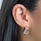 BOLD SQUARE EARRINGS - ARETES - Malandra Jewelry - EUWA340-JDE0107004-WT