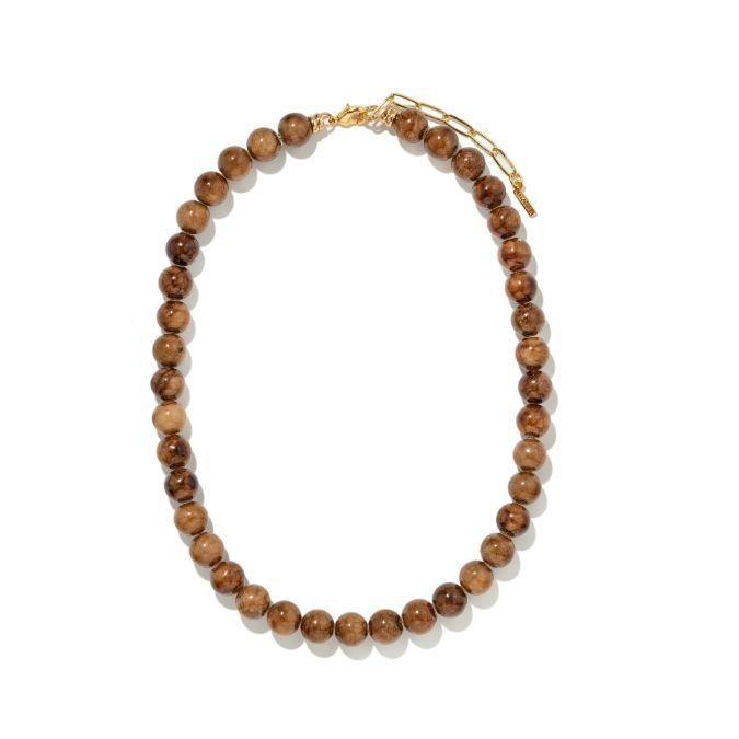BROWN JADE SLIM NECKLACE - COLLARES - Malandra Jewelry - TC2357