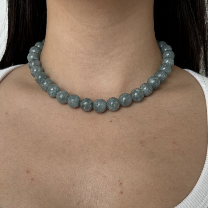 BURMESE JADE BEAD NECKLACE - COLLARES - Malandra Jewelry - TC2354