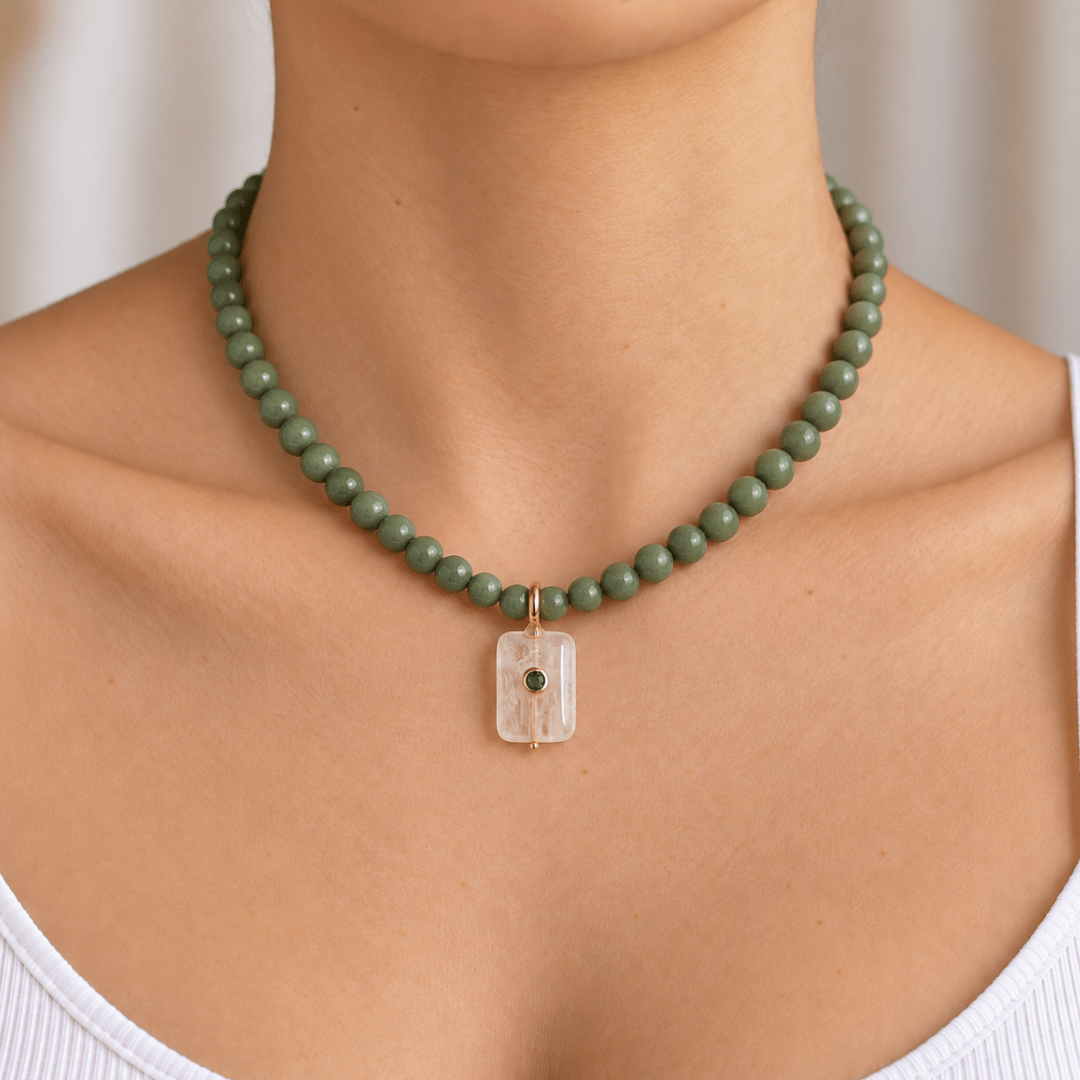 Cactus Jade Gaia Necklace - COLLARES - Malandra Jewelry - TC2759