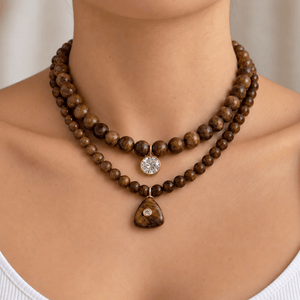 Caramel Jade Gaia Necklace - COLLARES - Malandra Jewelry - TC2757