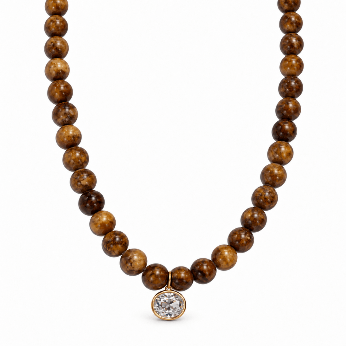 Caramel Jade Gaia Necklace - COLLARES - Malandra Jewelry - TC2757