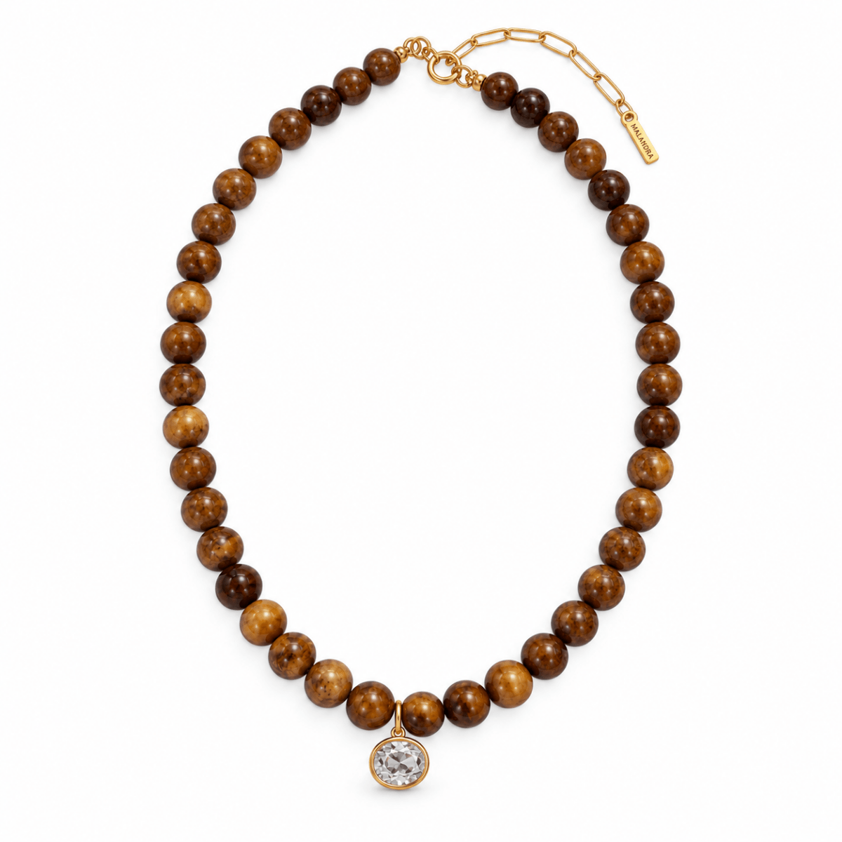 Caramel Jade Gaia Necklace - COLLARES - Malandra Jewelry - TC2757