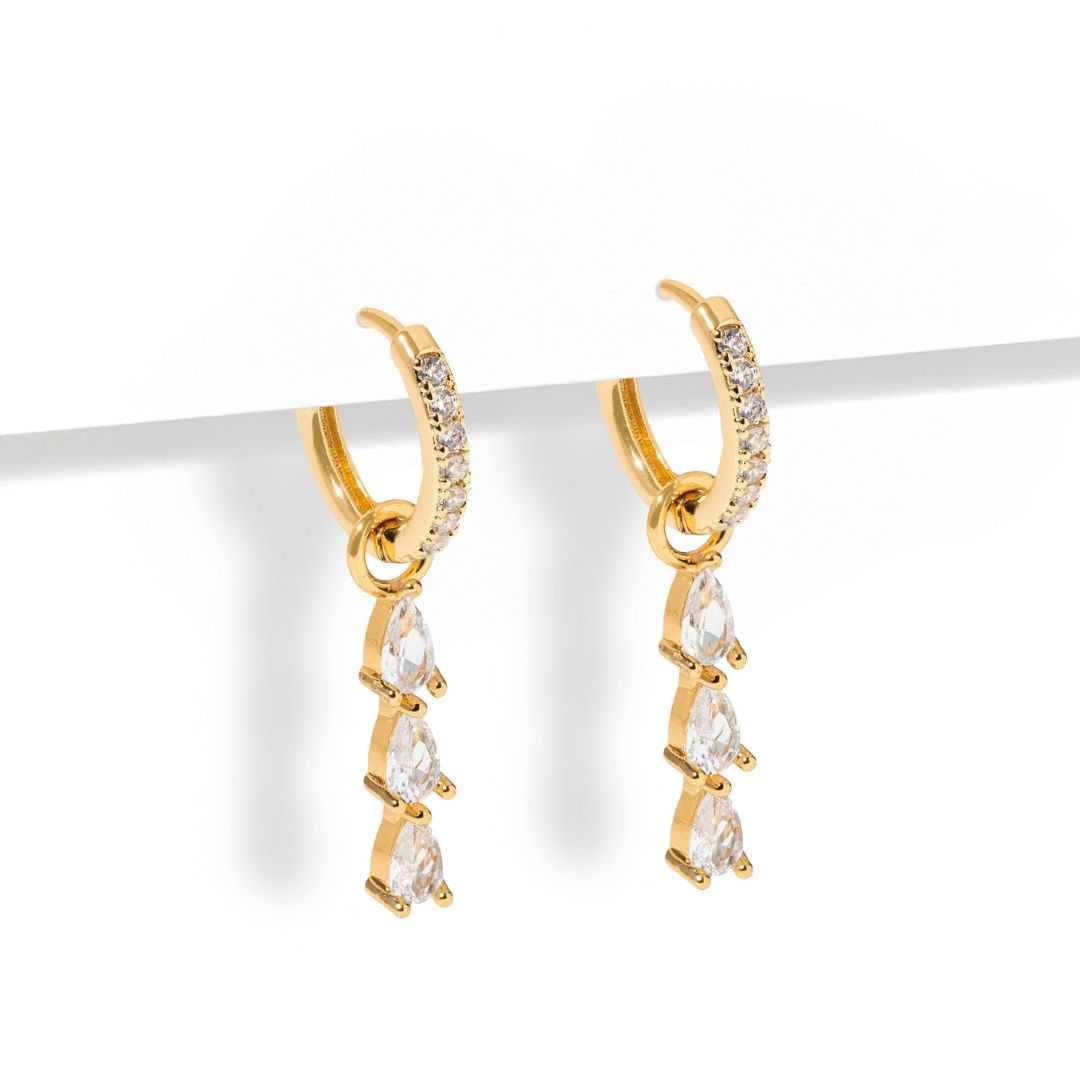 CASCADE CRYSTAL HOOPS - ARETES - Malandra Jewelry - TA2376