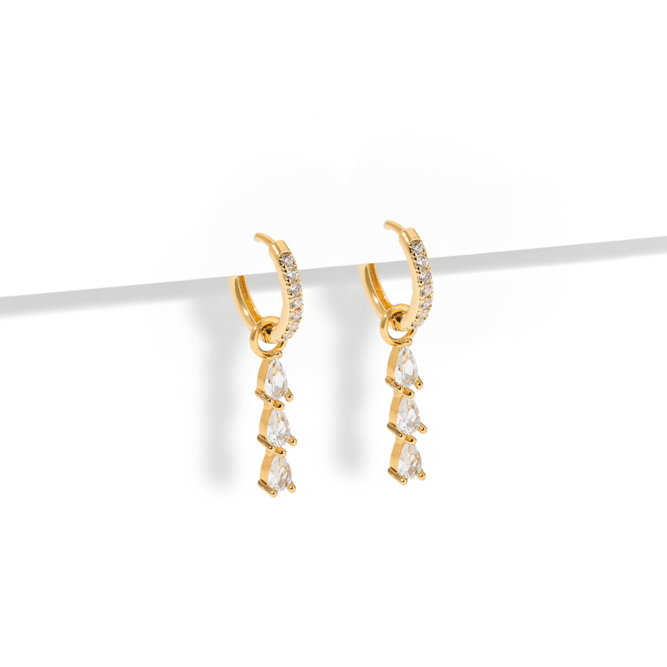 CASCADE CRYSTAL HOOPS - ARETES - Malandra Jewelry - TA2376
