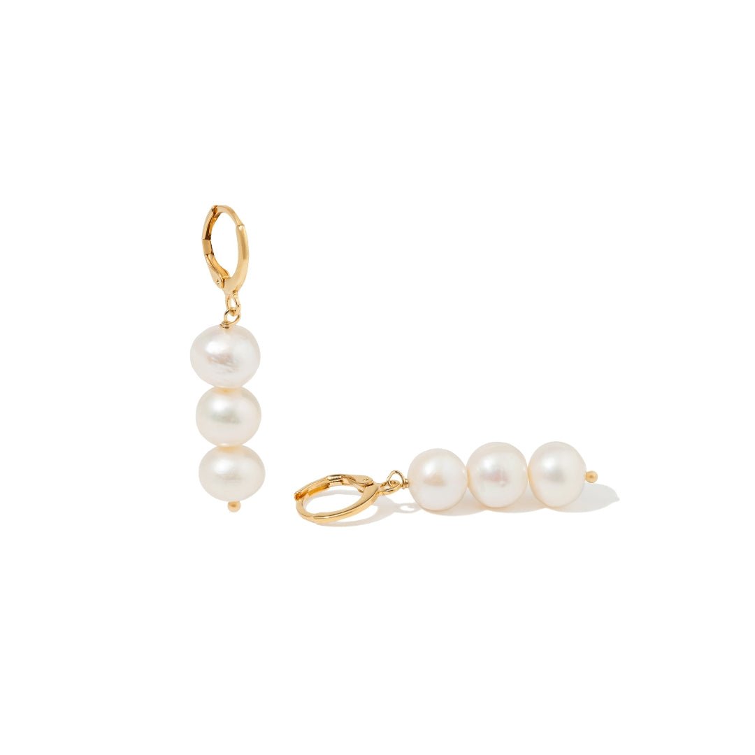 CASCADE PEARL HOOPS - ARETES - Malandra Jewelry - TA2408
