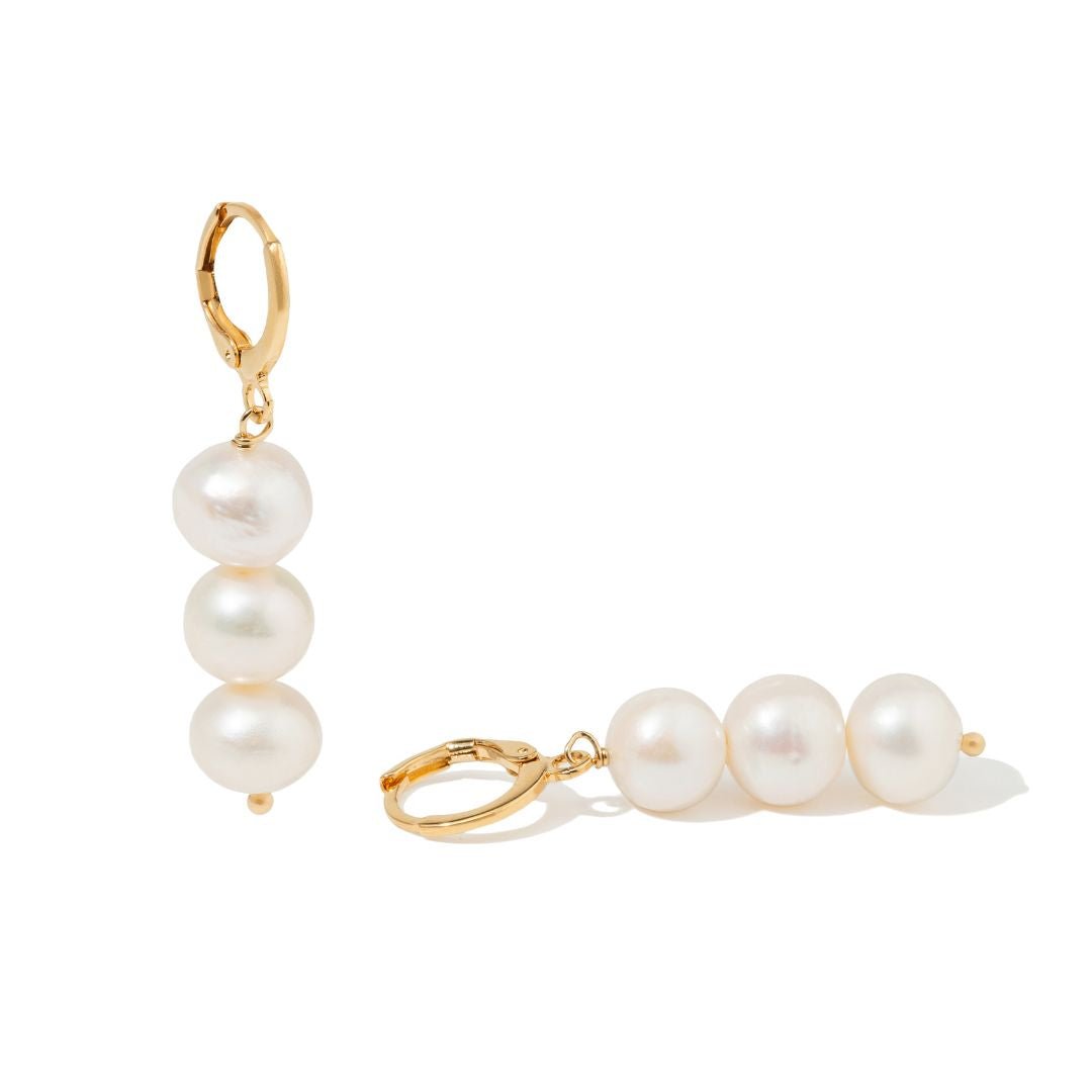 CASCADE PEARL HOOPS - ARETES - Malandra Jewelry - TA2408