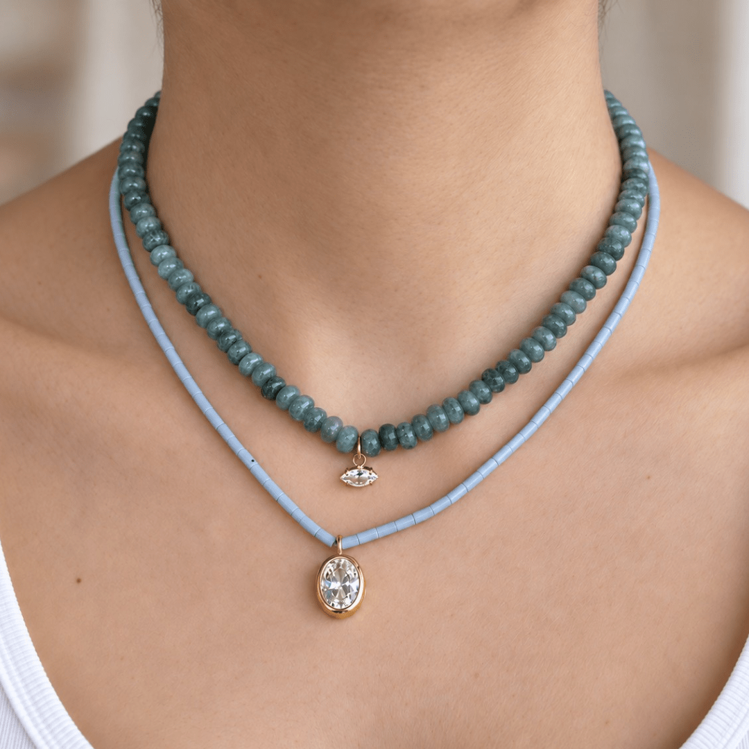 Celadon Jade Gaia Necklace - COLLARES - Malandra Jewelry - TC2709