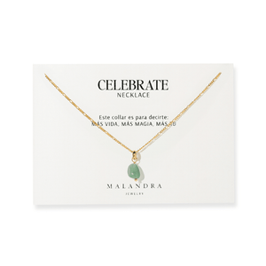 CELEBRATE GREEN AVENTURINE NECKLACE - COLLARES - Malandra Jewelry - TC2280