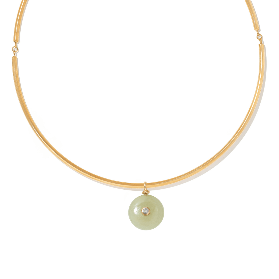 Celery Xiu Jade Gaia Choker - COLLARES - Malandra Jewelry - TC2737