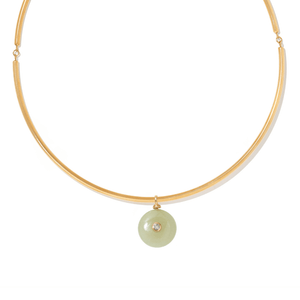 Celery Xiu Jade Gaia Choker - COLLARES - Malandra Jewelry - TC2737