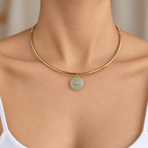 Celery Xiu Jade Gaia Choker - COLLARES - Malandra Jewelry - TC2737