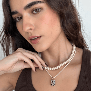 Champagne Dalmatian Gaia Necklace - COLLARES - Malandra Jewelry - TC2771