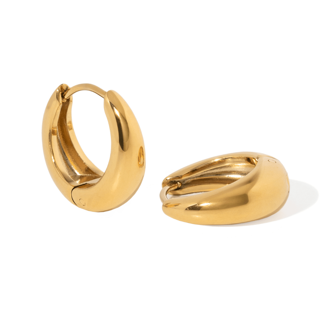 CHIC BOLD GOLDEN HOOPS - ARETES - Malandra Jewelry - EUWA488-JDE2407020