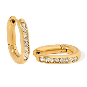 CHIC OVAL ZIRCONIA HOOPS - ARETES - Malandra Jewelry - EUWA496-JDE0312211